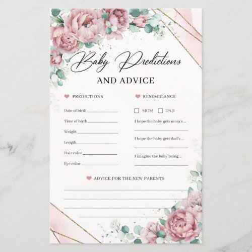 Blush flowers greenery Baby Prediction and Advice