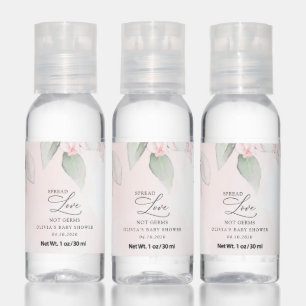 Blush Flowers, Pink Flowers, Boho, Baby Shower Hand Sanitizer