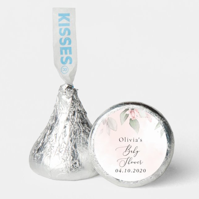 Blush Flowers, Pink Flowers, Boho, Baby Shower Hershey®'s Kisses® (Front)