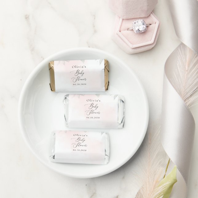 Blush Flowers, Pink Flowers, Boho, Baby Shower Hershey's Miniatures (Wedding)