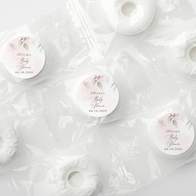 Blush Flowers, Pink Flowers, Boho, Baby Shower Life Saver® Mints (Assorted)