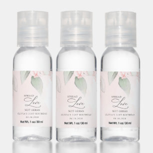 Blush Flowers, Pink Flowers, Boho, Birthday Hand Sanitizer