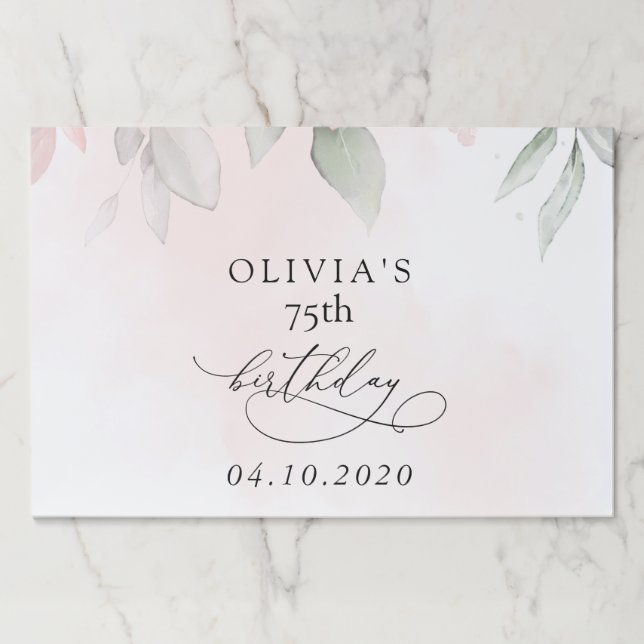 Blush Flowers, Pink Flowers, Boho, Birthday Paper Pad (Front)