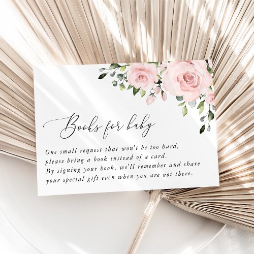 Blush Flowers Pink Flowers Boho Books For Baby Enclosure Card