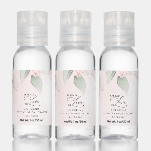 Blush Flowers Pink Flowers Boho Bridal Shower Hand Sanitizer