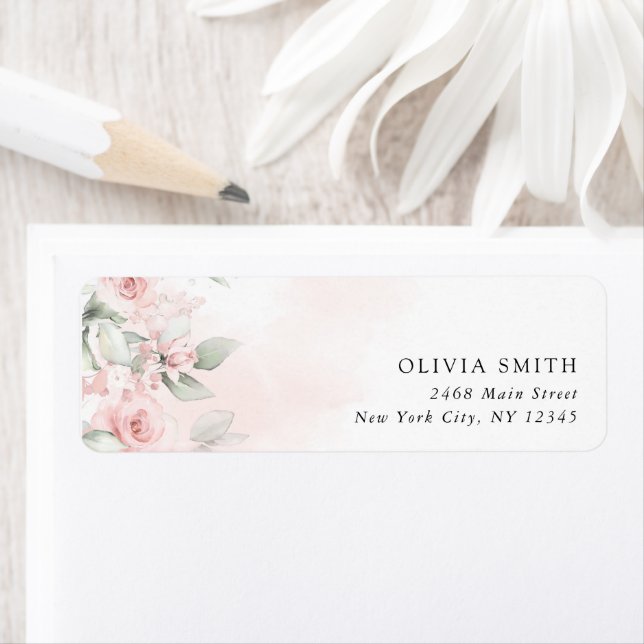 Blush Flowers, Pink Flowers, Boho, Bridal Shower Label (Insitu)