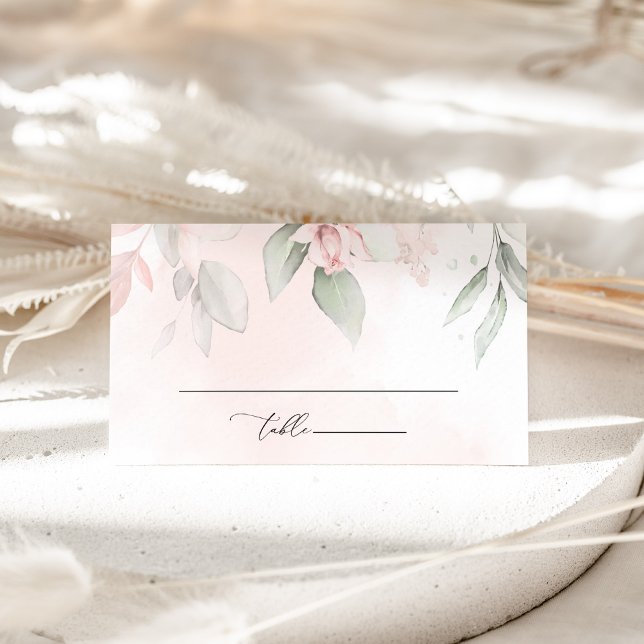 Blush Flowers, Pink Flowers, Boho, Bridal Shower Place Card (Creator Uploaded)
