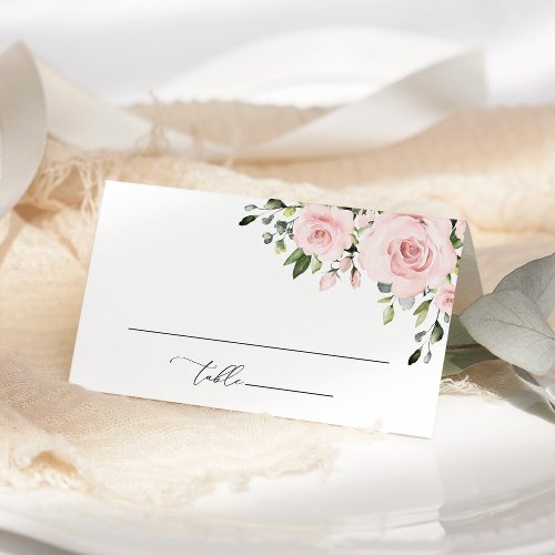 Blush Flowers Pink Flowers Boho Bridal Shower Place Card