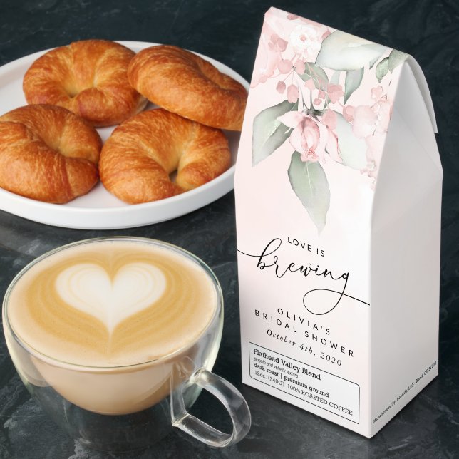 Blush Flowers, Pink Flowers, Boho, Bridal Shower Roasted Coffee (Breakfast)