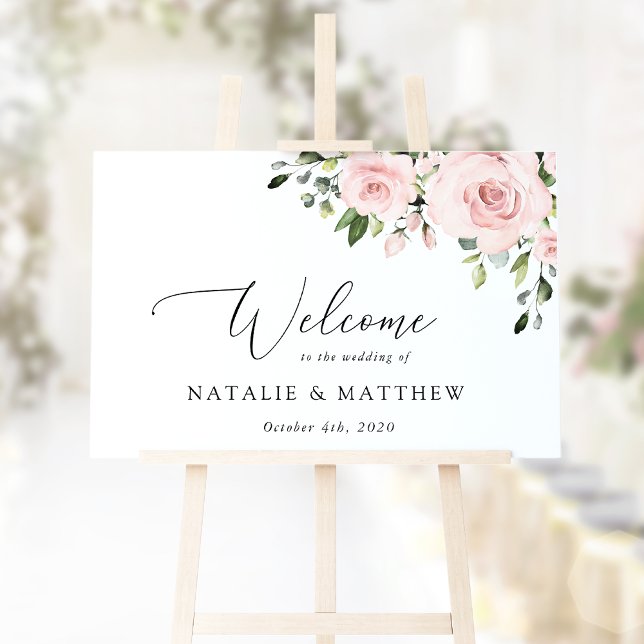 Blush Flowers, Pink Flowers, Boho, Wedding Welcome Sign (Creator Uploaded)