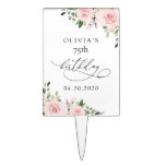 Blush Flowers, Pink Flowers, Greenery, Birthday Cake Topper