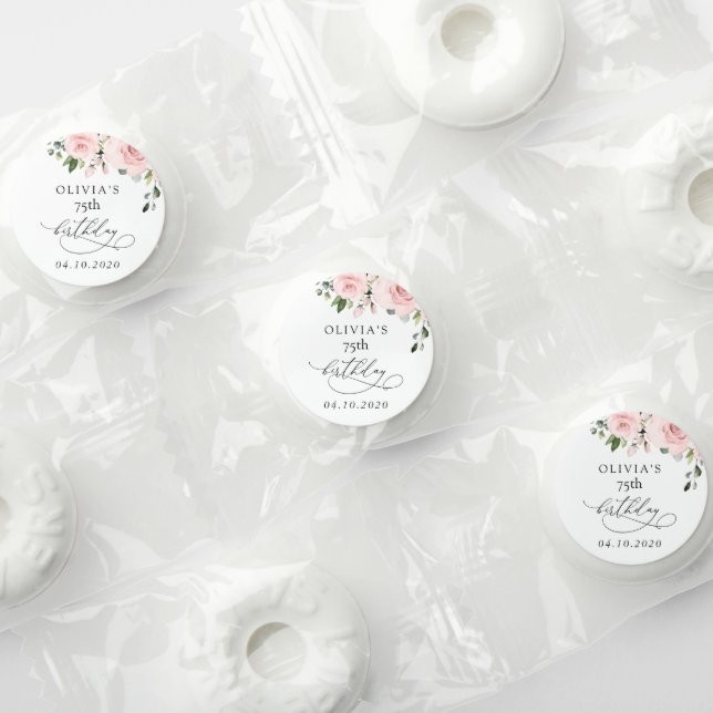 Blush Flowers, Pink Flowers, Greenery, Birthday Life Saver® Mints (Assorted)