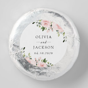 Blush Flowers, Pink Flowers, Greenery, Wedding Dipped Oreo Cookie Favors
