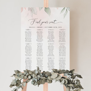 Blush Flowers, Pink Flowers, Wedding Seating Chart