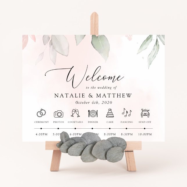 Blush Flowers, Pink Flowers, Wedding Timeline Poster (Creator Uploaded)