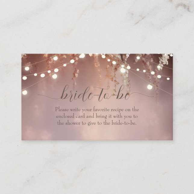 Blush Flowers String Lights Enclosure Card (Front)