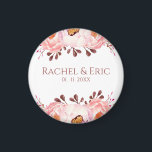 Blush Flowers with Custom Names Wedding Magnet<br><div class="desc">Make your wedding or special event unforgettable with this blush floral magnet featuring customizable names and date. Perfect as a wedding favor,  save-the-date,  bridal shower gift,  or anniversary keepsake,  this elegant magnet adds a romantic and personal touch your guests will cherish.</div>