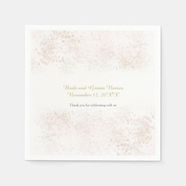 Blush Flush Elegant Wedding Paper Napkins (Front)