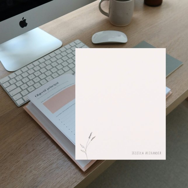 Blush Foliage Custom Name Personalized Stationery (Creator Uploaded)