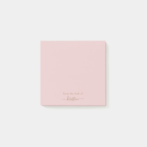 Blush From the Desk of Custom Name Post_it Notes