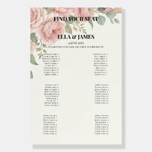 Blush Garden Floral Seating Chart Sign