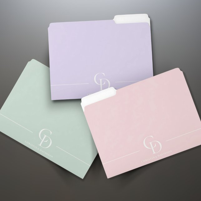 Blush Garden Monogram School File Folders (Creator Uploaded)