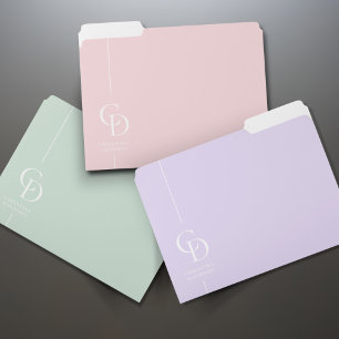 Blush Garden Monogram School File Folders