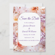 Blush Garden Romantic Wedding Save The Date Card
