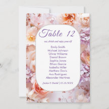 Blush Garden Romantic Wedding Seating Card