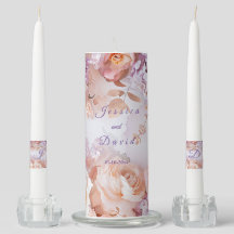 Blush Garden Romantic Wedding Unity Candle Set
