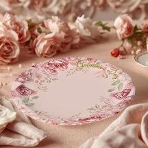 Blush Garden Roses Galentine Brunch Table Florals