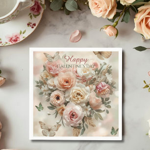 Blush Garden Roses Galentine Tea Party Florals Napkins