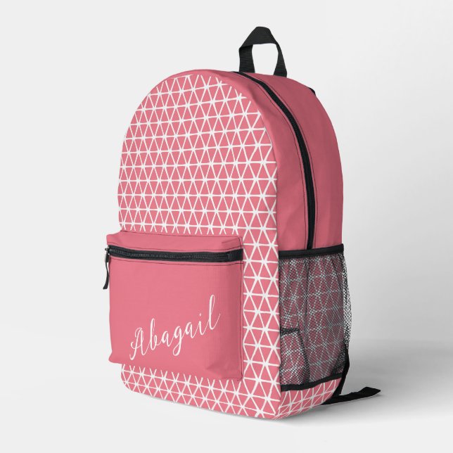 Blush Geo Backpack — Customizable Confidence  (Back Corner Right)