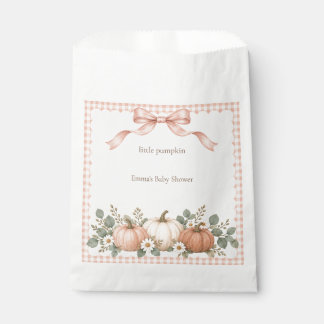 Blush Gingham Little Pumpkin Baby Shower Favor Bag