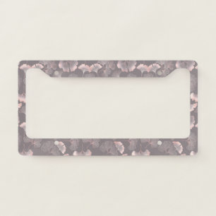 Blush Ginkgo Luxe – Gold Botanical on Black (5) License Plate Frame