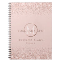 Blush Glitter Boss Lady CEO Monogram