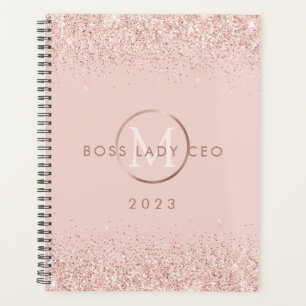 Blush Glitter Boss Lady CEO Personalized 2023 Planner