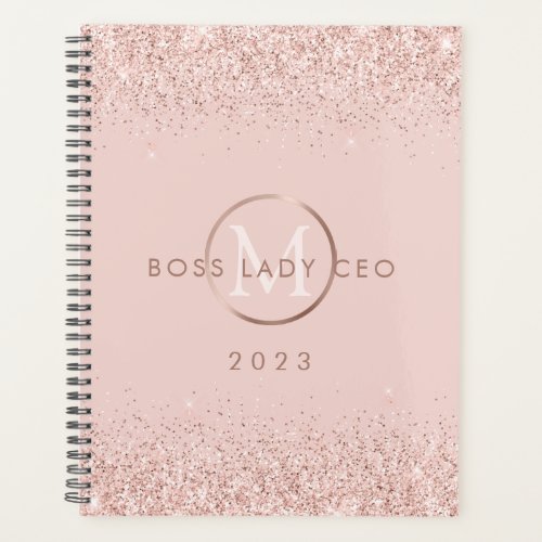 Blush Glitter Boss Lady CEO Personalized 2023 Planner