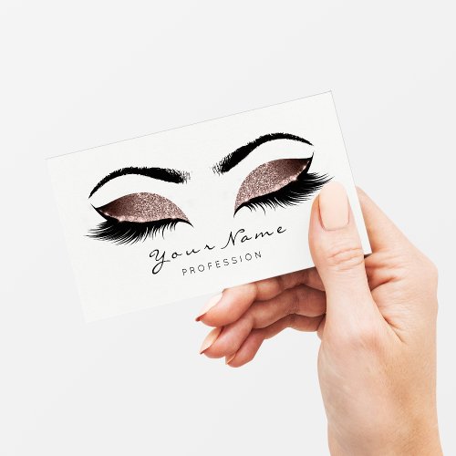 Blush Glitter Makeup Artist Lashes Beauty Studio Appointment Card