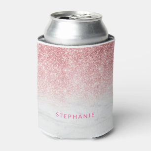 Blush Glitter Marble Custom Name Cooler