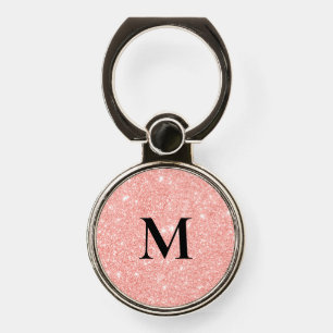 Blush Glitter Monogram Phone Ring Stand