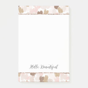 Blush Glitter Pink Cream Brown Hearts Post-it Notes