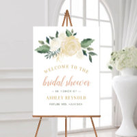 Blush Gold and Green Floral Bridal Shower Welcome