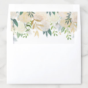 Blush Gold and Green Floral Wedding Envelope Liner