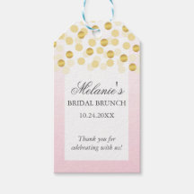 Blush Gold Bridal Brunch and Bubbly Favor Tag