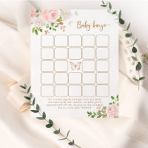 Blush gold butterfly baby bingo