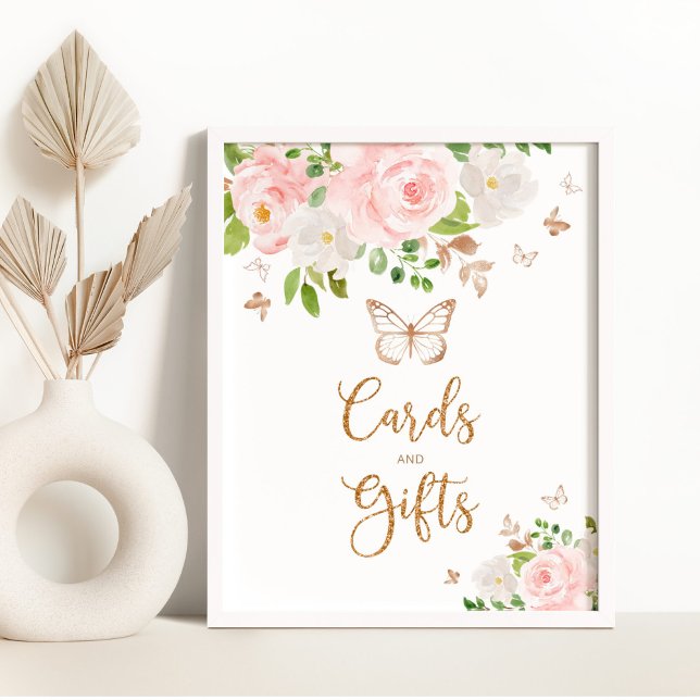 Blush gold  butterfly cards and gifts poster (Creator Uploaded)