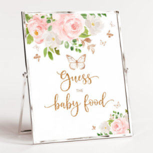 Blush gold butterfly Guess the baby food Poster