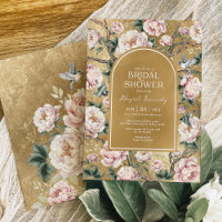 Blush Gold Chinoiserie Peony Floral Bridal Shower