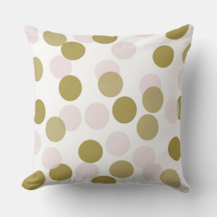 Blush & Gold Confetti Dots Pattern Personalized Outdoor Pillow